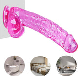 Dildo consolador de silicona realista transparente S M y L