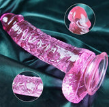 Dildo consolador de silicona realista transparente S M y L