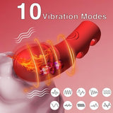 Vibrador de dedo para mujer | 10 modos de vibración y función de calor |usb