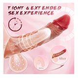Extensor 8.07”| Funda de pene de silicona reutilizable para agrandamiento con vibración y control | Incluye lubricante