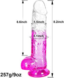 Dildo consolador de silicona realista transparente 8.2"