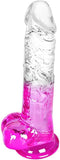 Dildo consolador de silicona realista transparente 8.2"