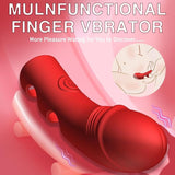 Vibrador de dedo para mujer | 10 modos de vibración y función de calor |usb