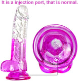 Dildo consolador de silicona realista transparente 8.2"