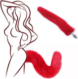 plug Anal sexy de cola de zorro en color rojo para cosplay, bondage