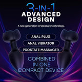 Plug anal  Vibrador con 10 modos de vibración e iluminación LED