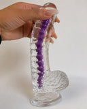 Dildo realista jelly  transparente 8"