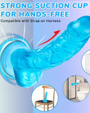 Dildo consolador de silicona realista azul 7"