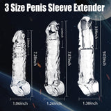 Extensor | Funda de pene de silicona reutilizable para agrandamiento con anillo de testículos
