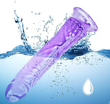 Dildo consolador de silicona realista transparente morado S M y L
