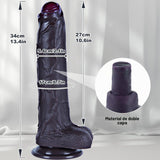 Consolador grande Negro | Dildo extra grueso | realista de silicona de 13.6" pulgadas de largo
