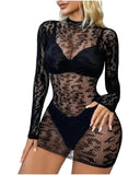Vestido de lencería sexy para mujer, mini vestidos de malla tipo babydoll| Talla única