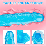 Dildo consolador de silicona realista azul 7"
