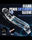 Extensor | Funda de pene de silicona reutilizable para agrandamiento con anillo de testículos