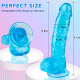 Dildo consolador de silicona realista azul 7"