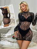 Vestido de lencería sexy para mujer, mini vestidos de malla tipo babydoll| Talla única