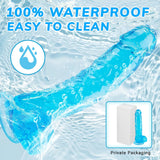 Dildo consolador de silicona realista azul 7"