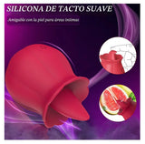 Rosa roja | vibrador de lengua y succión | estimulador de clictoris | 10 modos