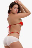 Trikini con tanga para mujer| conjunto de lencería rojo | Talla única
