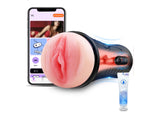 Masturbador vibrador realista con textura gruesa y suave