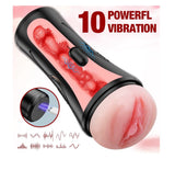Masturbador vibrador realista con textura gruesa y suave