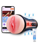Masturbador vibrador realista con textura gruesa y suave