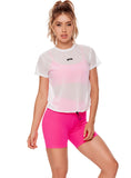Blusa en malla de mujer con cordón / blanco