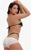Trikini con tanga para mujer| conjunto de lencería Negro | Talla única