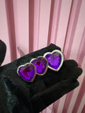 plugs Anales con gema de corazón morada
