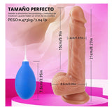 Dildo consolador eyaculador realista con bomba manual 8.2 pulgadas