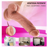 Dildo consolador eyaculador realista con bomba manual 8.2 pulgadas