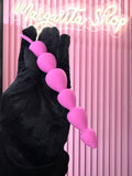 Plug Anal con cuentas de silicona en forma de corazón