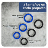 Rings black | Juego de 3 Anillos de silicona para mejorar la erección| estimulación extra para él, pene más grande, duro y largo