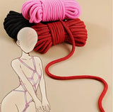 Cuerda shibari de algodón suave negra, 5 metros de largo, BDSM