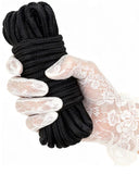 Cuerda shibari de algodón suave negra, 10 metros de largo y 8 mm de grosor, BDSM