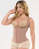 Chaleco Cinturilla con tiras y broches Salome cocoa Reloj de Arena