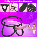 Arnés con consolador con correa ajustable | vibrador con 10 vibraciones | control remoto y aplicación