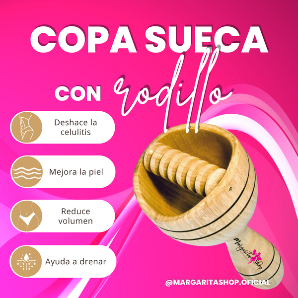 Copa Maderoterapia copa sueca con rodillo
