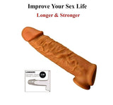 Extensor 3”| Funda de pene de silicona reutilizable para agrandamiento con anillo de testículos