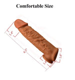 Extensor 3”| Funda de pene de silicona reutilizable para agrandamiento con anillo de testículos
