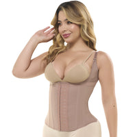 Chaleco Cinturilla con tiras y broches Salome cocoa Reloj de Arena