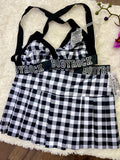 Falda Deportiva School cuadros negros BODYROCK
