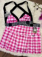 Falda Deportiva School cuadros barbie