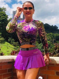 Falda Deportiva School Morado